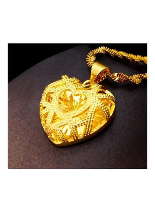 Gold Heart Shape Pendant Necklace
