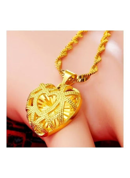 Gold Heart Shape Pendant Necklace