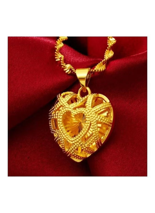Gold Heart Shape Pendant Necklace