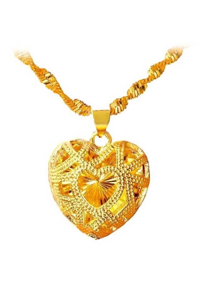 Gold Heart Shape Pendant Necklace